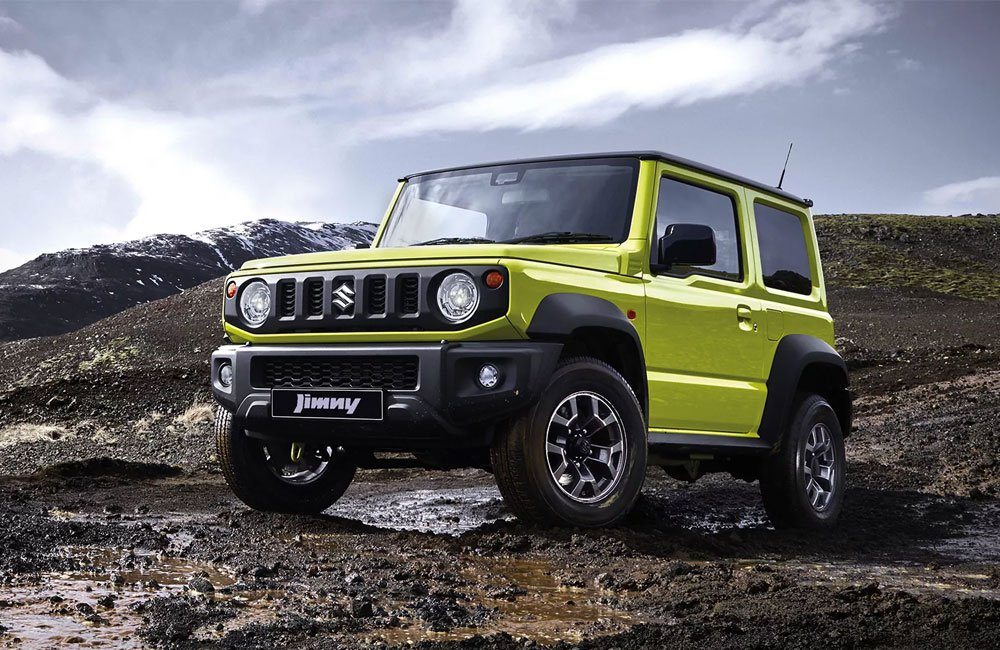 Green Jimny off-raod driving