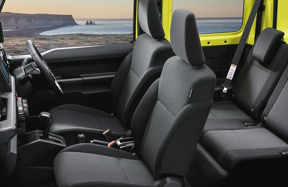 Cut away side view of a Jimny interior