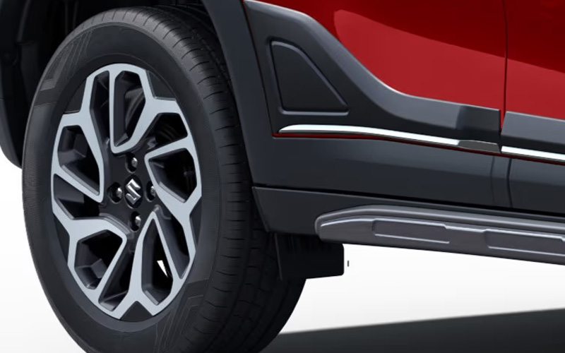 3D render of a Suzuki with the Mud Flaps accessory attached
