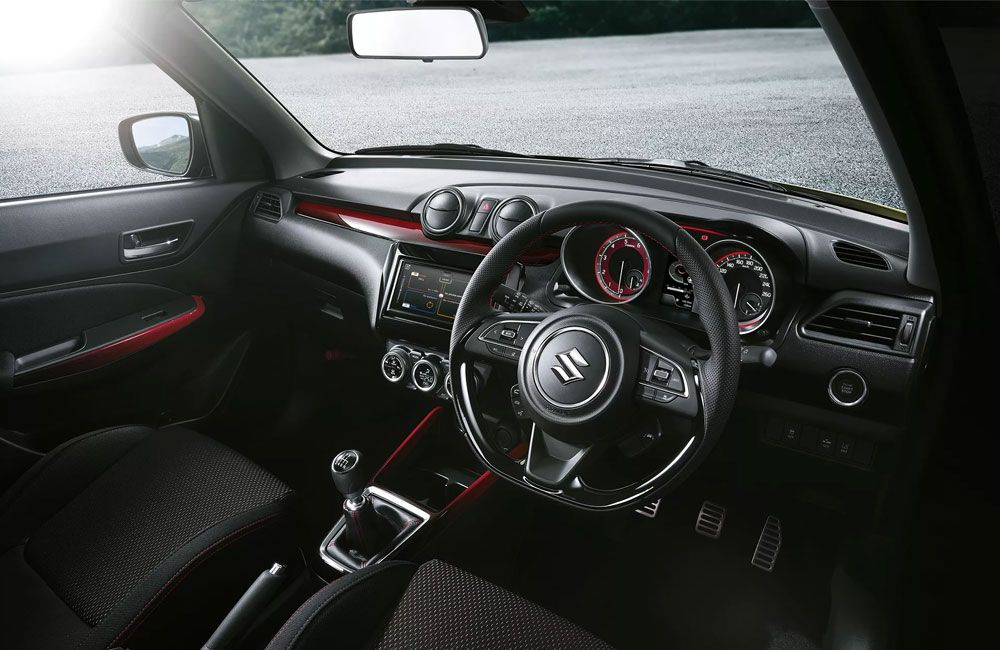 Drivers side interior of a Swift Sport
