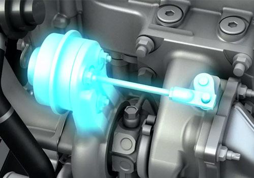 Visualisation of a waste gate in an engine